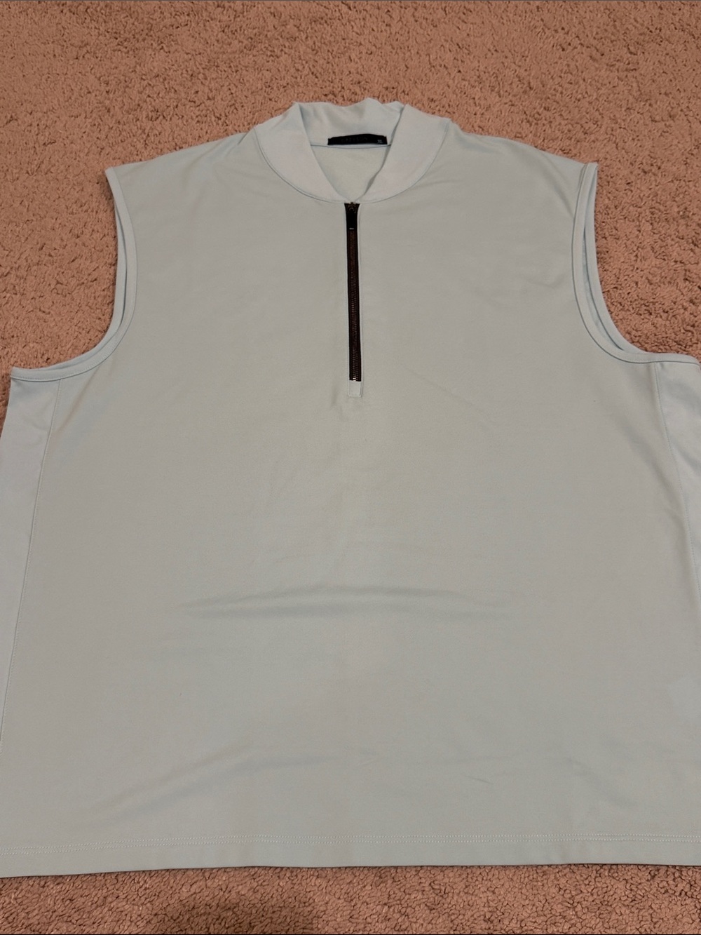 Greyson Men’s  Sleeveless Half-Zip Polo in Light Mint